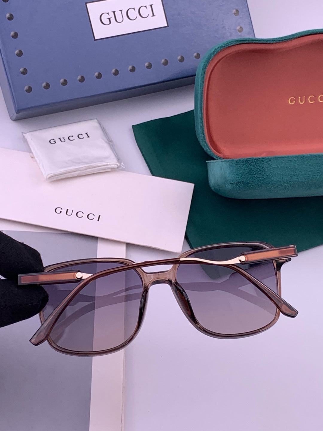 Gucci G7231 Metal Fashion Red Lens Sunglasses for Men & Women - detail image 6