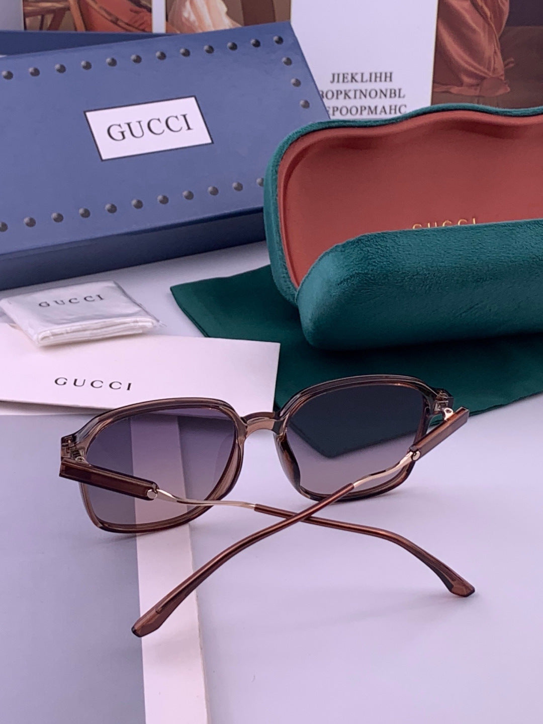 Gucci G7231 Metal Fashion Red Lens Sunglasses for Men & Women - detail image 5