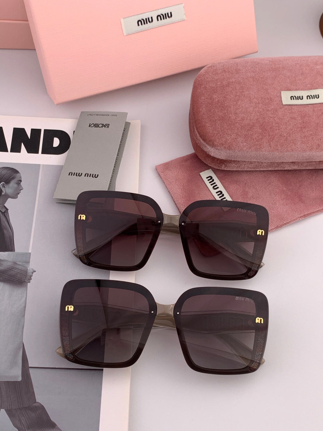Miu Miu M5550 Fashion Black Lens Sunglasses for Men & Women - detail image 8