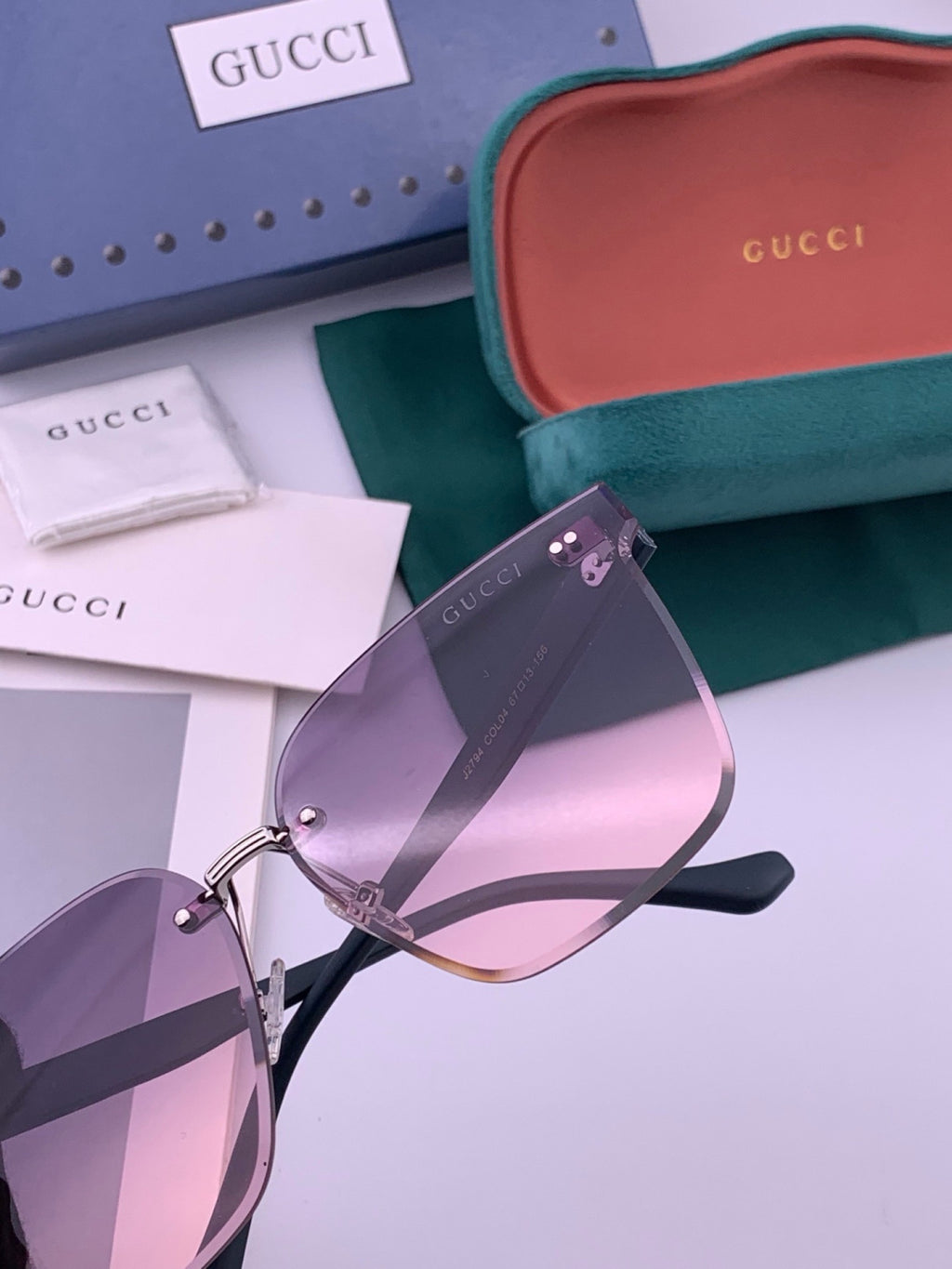 Gucci G4279 Square Brown Lens Sunglasses for Men & Women - detail image 4