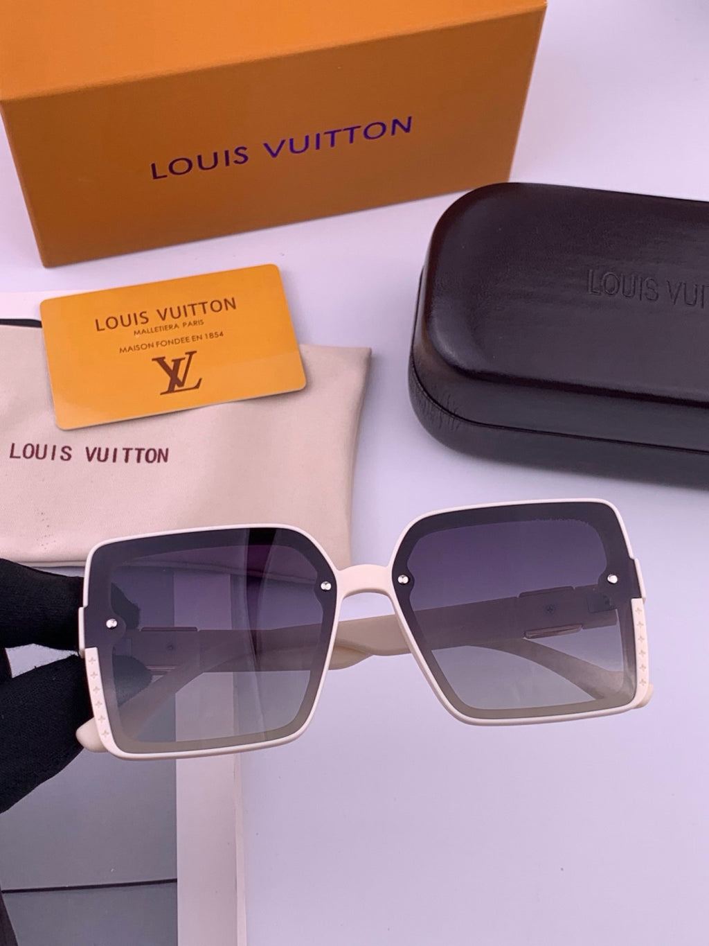 Louis Vuitton L1845 Polarized Square Black Lens Sunglasses for Men & Women - detail image 2