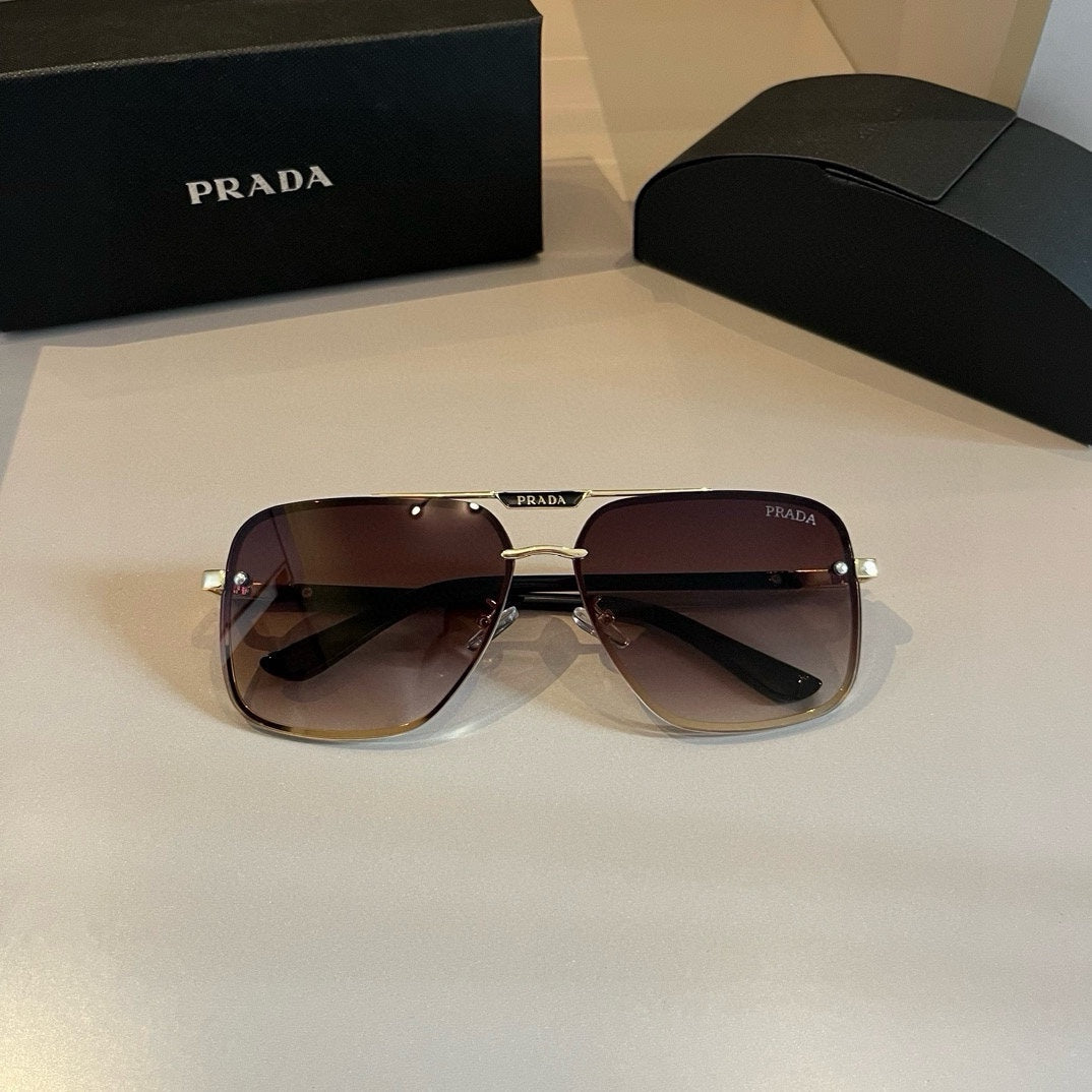 Prada Polarized Fashion Gold Lens Sunglasses for Men - 415692 - detail image 4