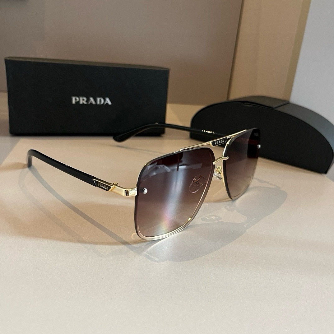 Prada Polarized Fashion Gold Lens Sunglasses for Men - 415692