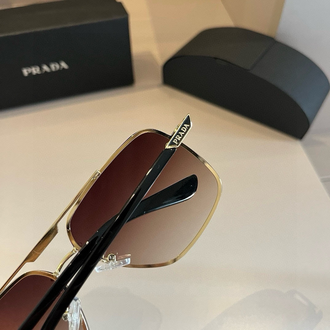 Prada Polarized Fashion Gold Lens Sunglasses for Men - 415692 - detail image 8