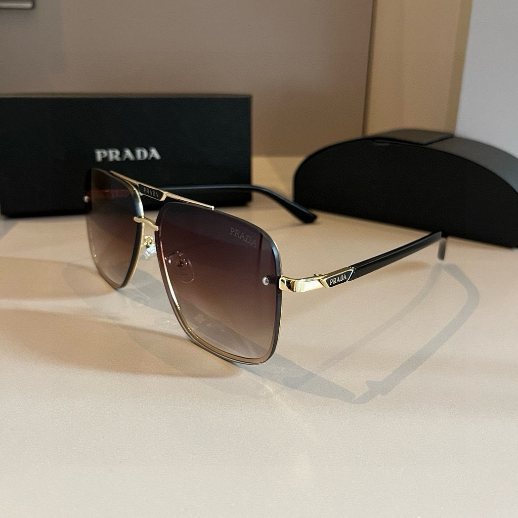 Prada Polarized Fashion Gold Lens Sunglasses for Men - 415692 - detail image 2