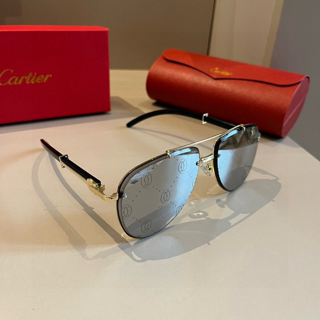 Cartier Aviator Gold Lens Sunglasses for Men - 935057