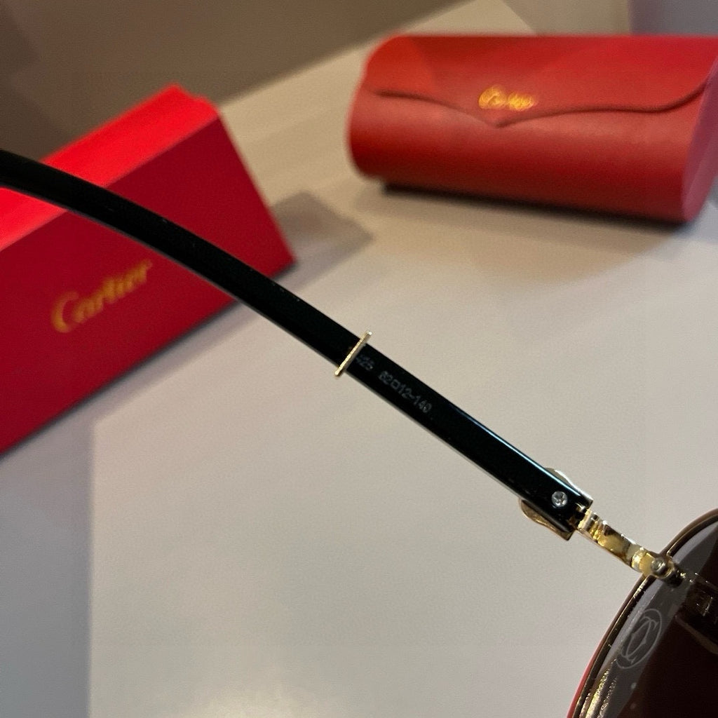 Cartier Aviator Gold Lens Sunglasses for Men - 449506 - detail image 7