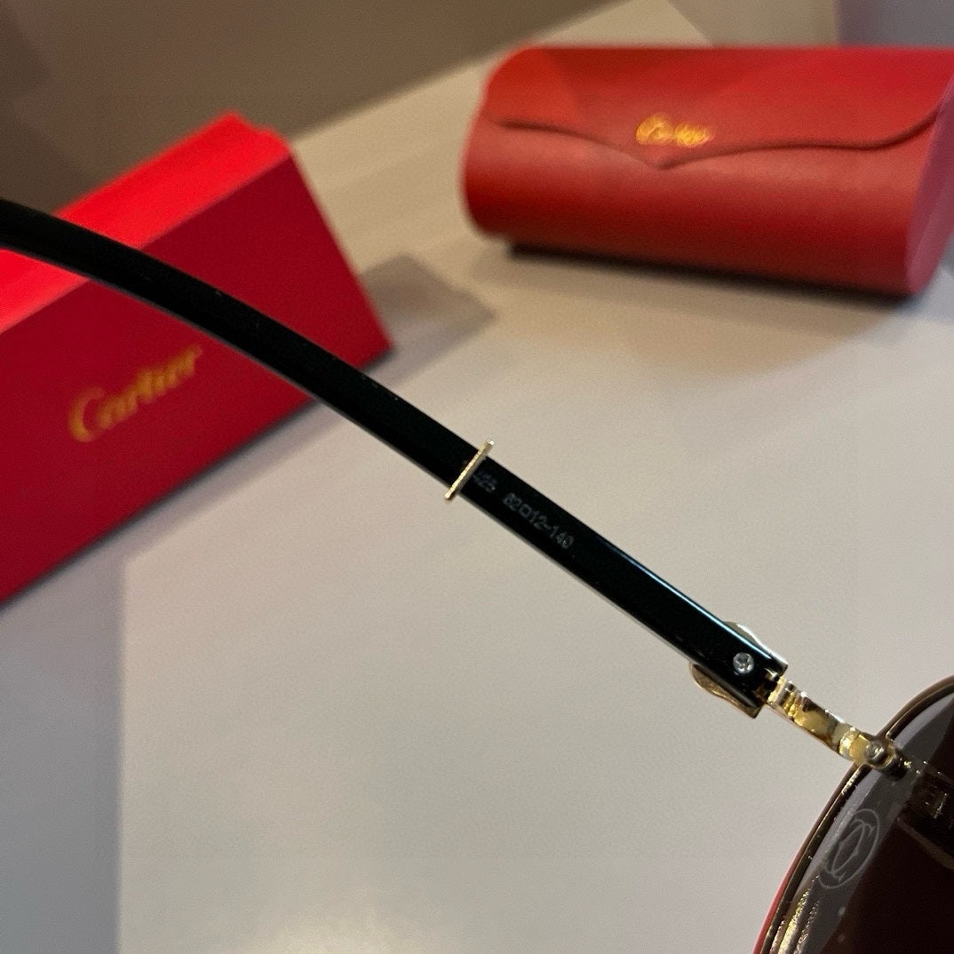 Cartier Aviator Gold Lens Sunglasses for Men - 935057 - detail image 7