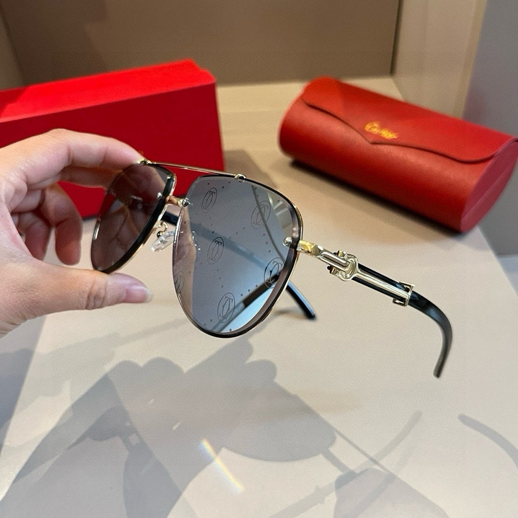 Cartier Aviator Gold Lens Sunglasses for Men - 449506 - detail image 3