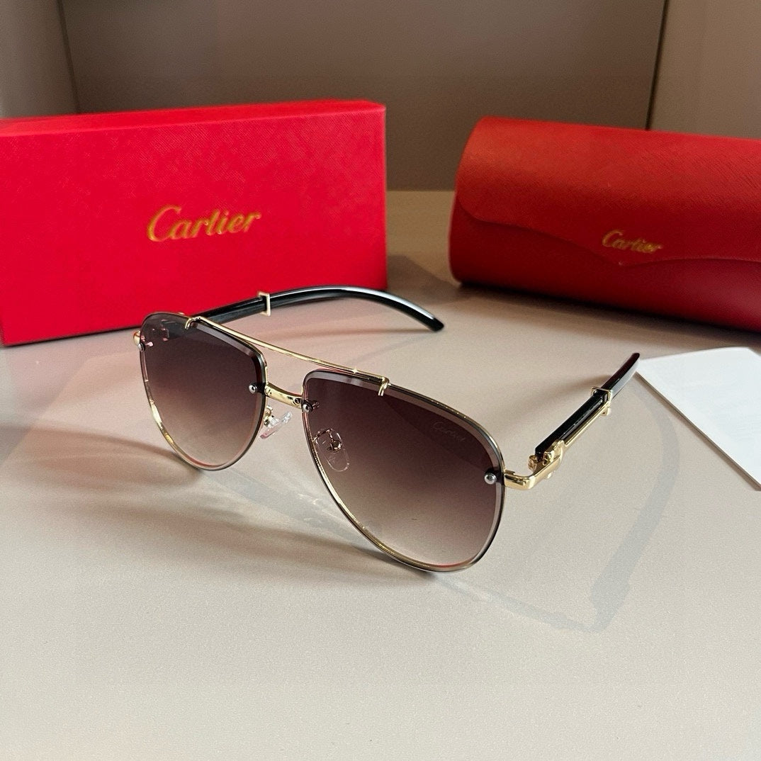 Cartier Aviator Brown Lens Sunglasses for Men - 935059 - detail image 3