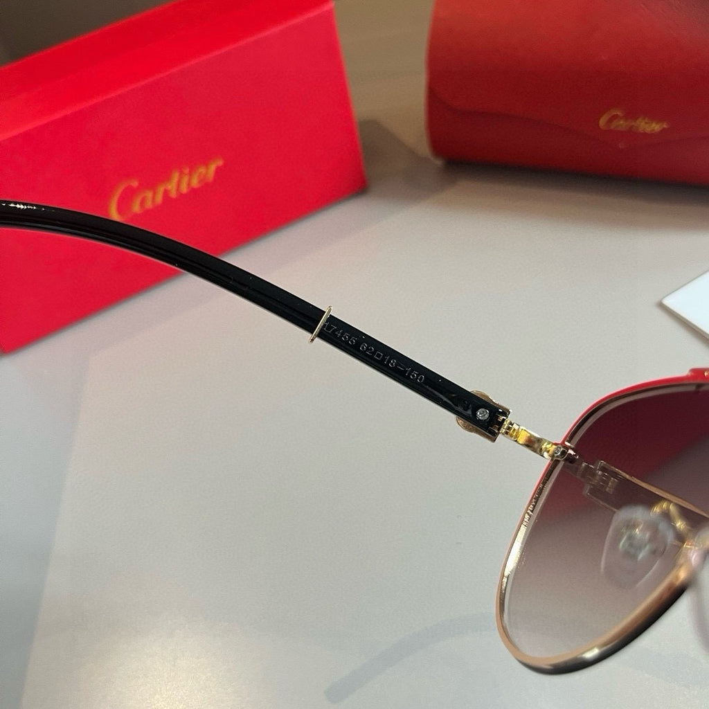 Cartier Aviator Brown Lens Sunglasses for Men - 935059 - detail image 9