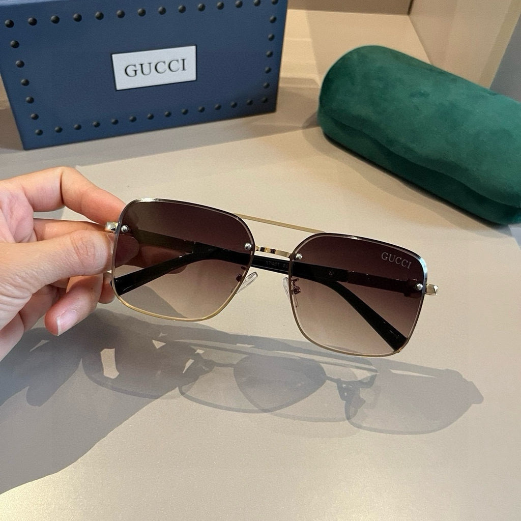 Gucci Metal Aviator Brown Lens Sunglasses for Men & Women - 997680 - detail image 5