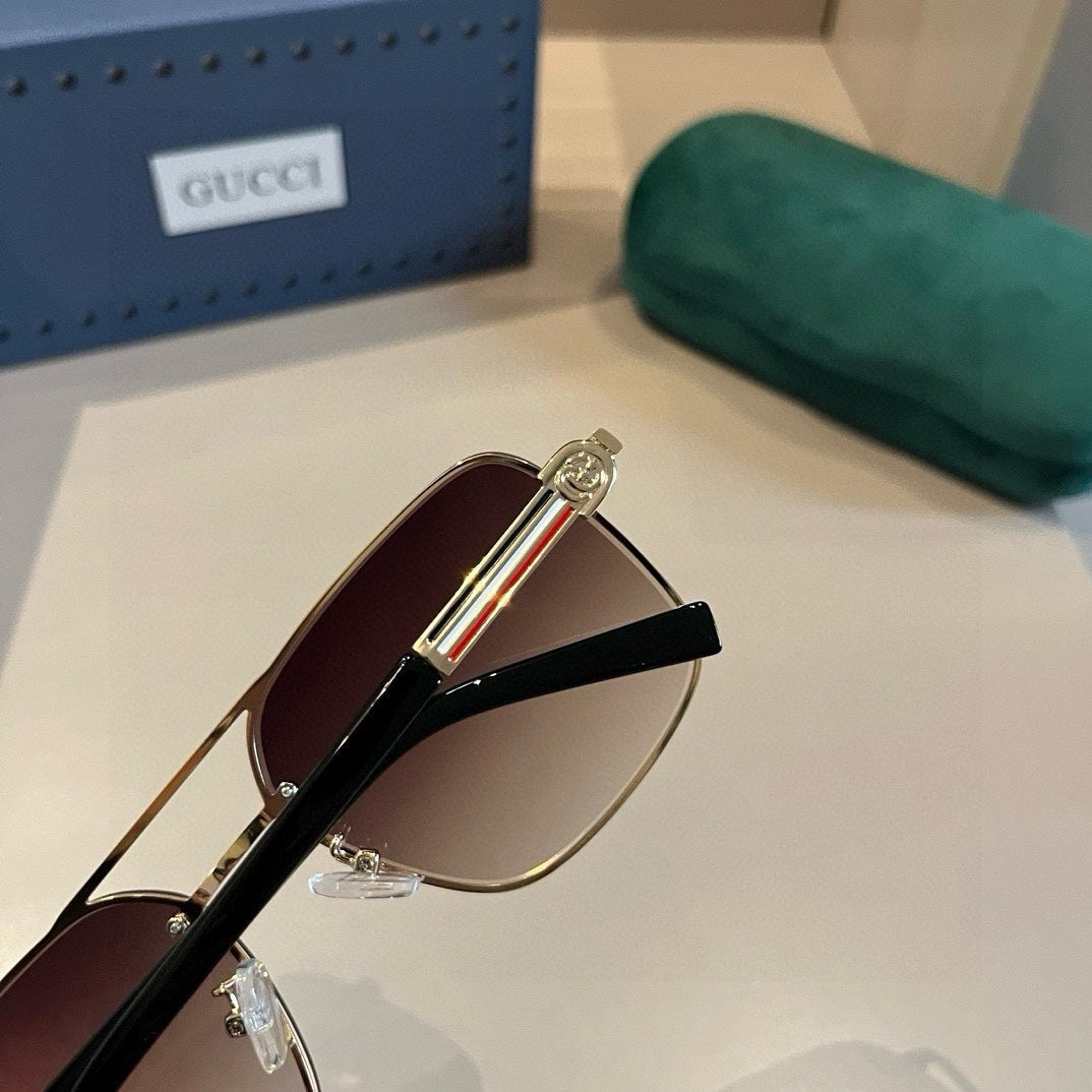 Gucci Metal Aviator Brown Lens Sunglasses for Men & Women - 997680 - detail image 6
