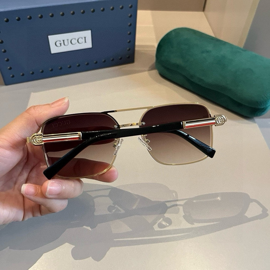 Gucci Metal Aviator Brown Lens Sunglasses for Men & Women - 997680 - detail image 4
