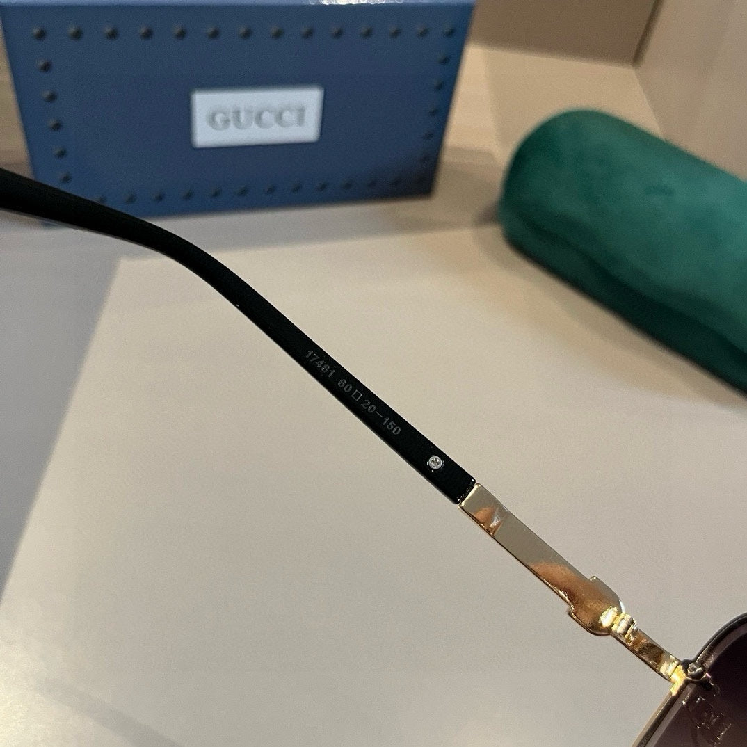 Gucci Metal Aviator Brown Lens Sunglasses for Men & Women - 997680 - detail image 8
