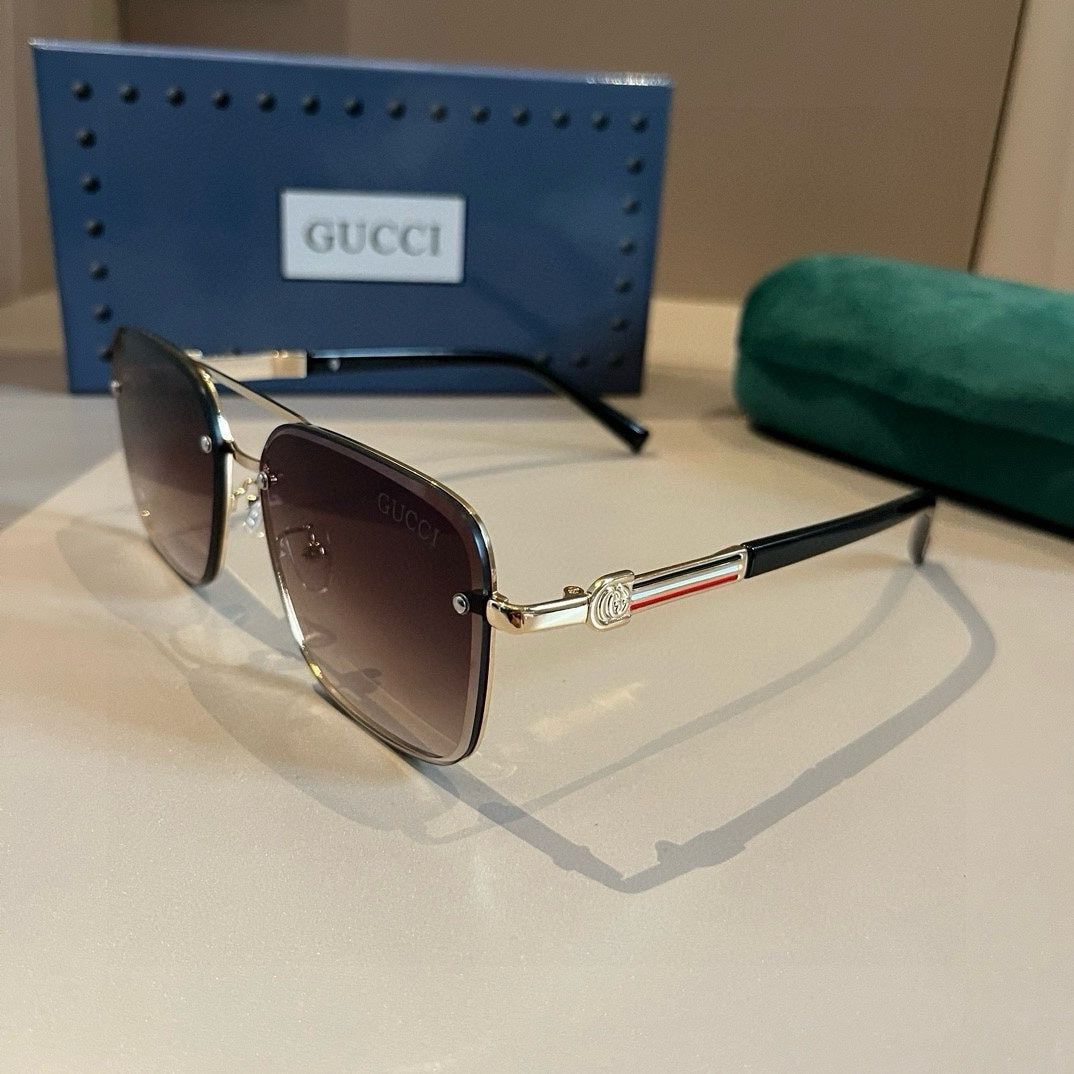 Gucci Metal Aviator Brown Lens Sunglasses for Men & Women - 997680 - detail image 2