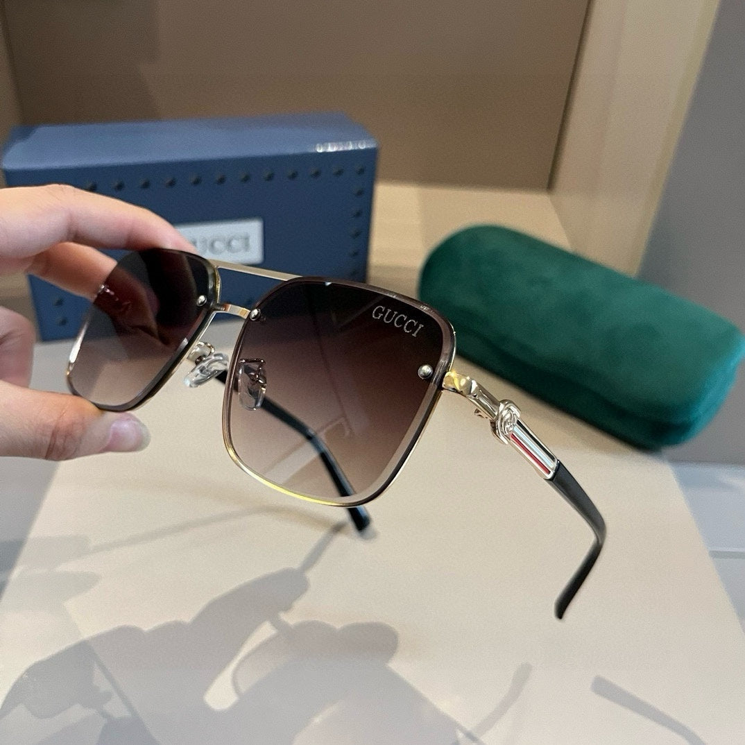 Gucci Metal Aviator Brown Lens Sunglasses for Men & Women - 997680 - detail image 3