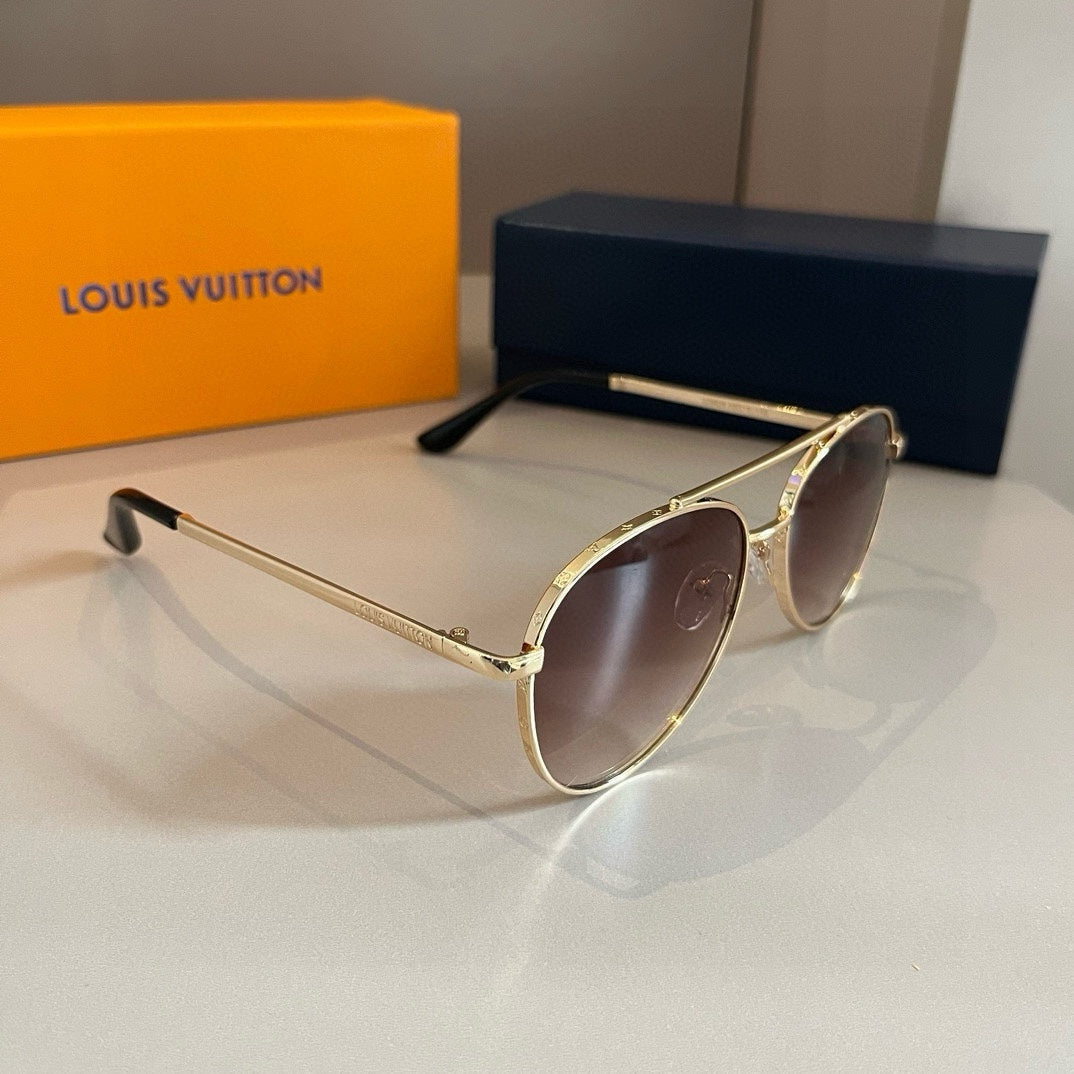 Louis Vuitton Polarized Fashion Gold Lens Sunglasses for Men & Women - 997358