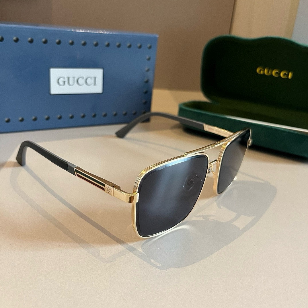 Gucci Metal Aviator Gold Lens Sunglasses for Men & Women - 997682