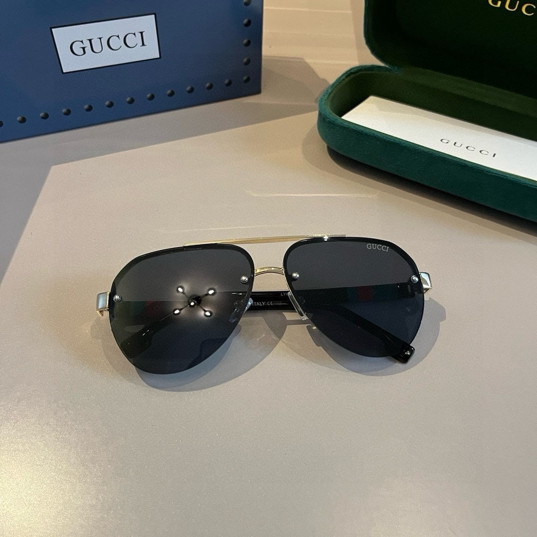 Gucci Metal Aviator Brown Lens Sunglasses for Men & Women - 997683 - detail image 6