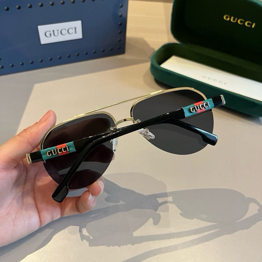 Gucci Metal Aviator Brown Lens Sunglasses for Men & Women - 997683 - detail image 7