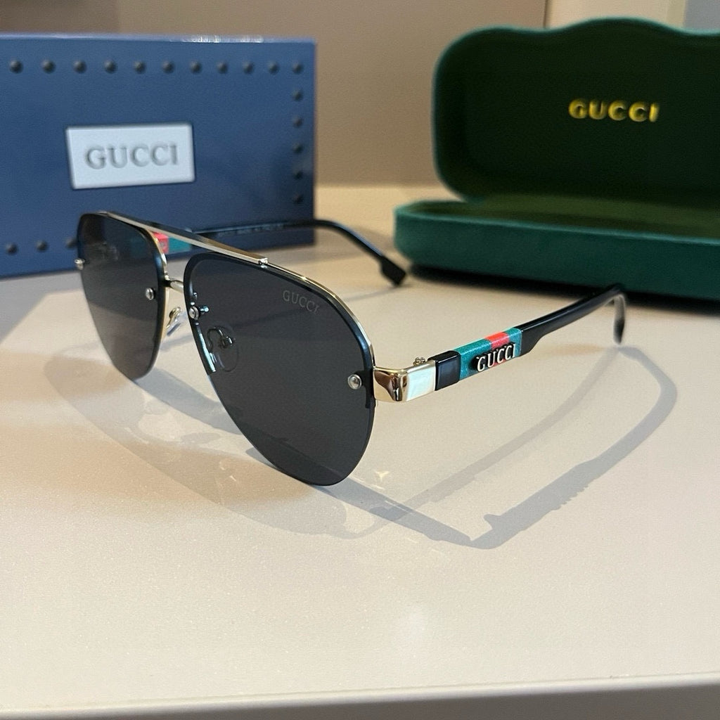 Gucci Metal Aviator Brown Lens Sunglasses for Men & Women - 997683 - detail image 2