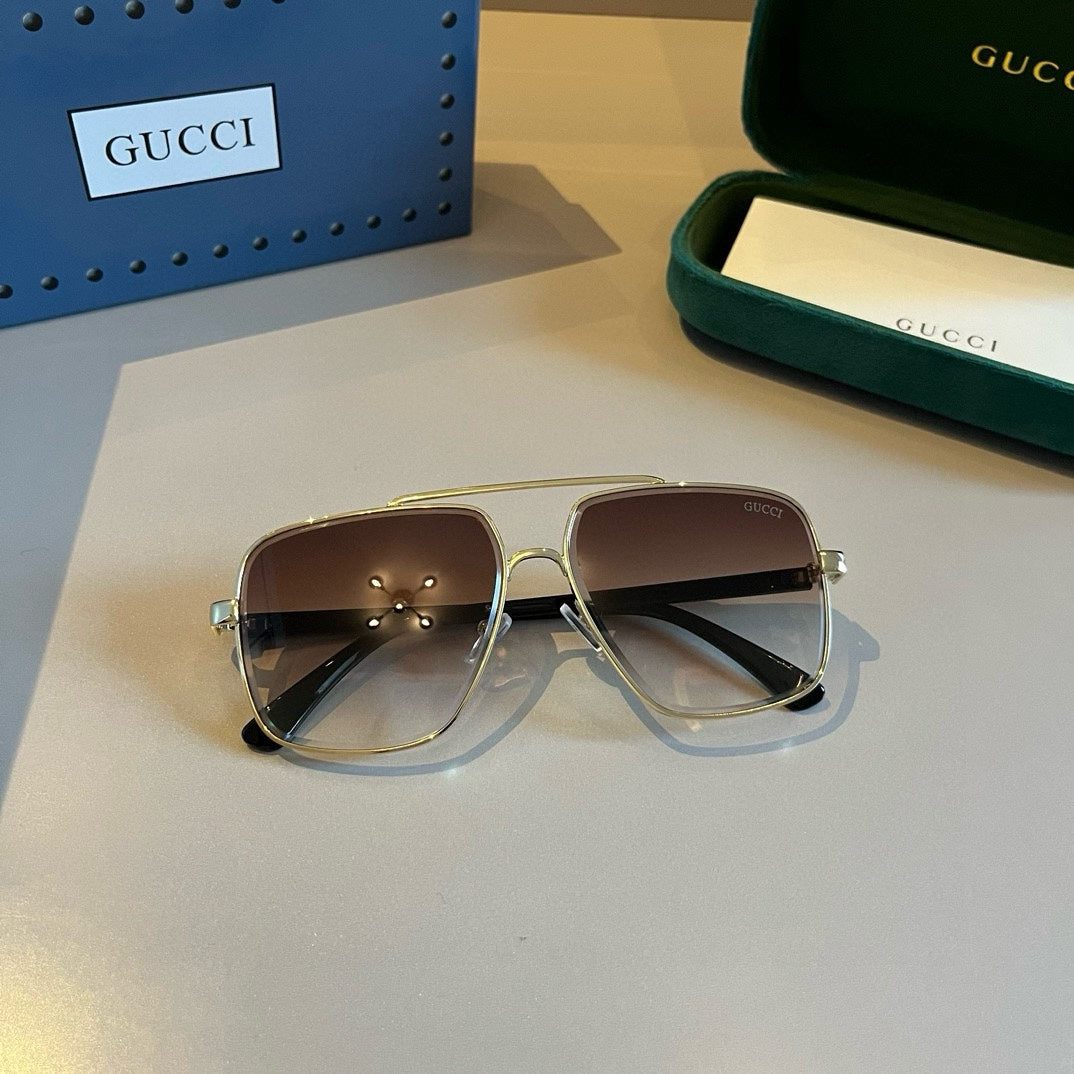 Gucci Metal Aviator Gold Lens Sunglasses for Men & Women - 997685 - detail image 2