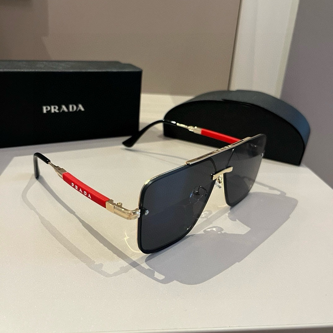 Prada Polarized Fashion Silver Lens Sunglasses for Men - 432055