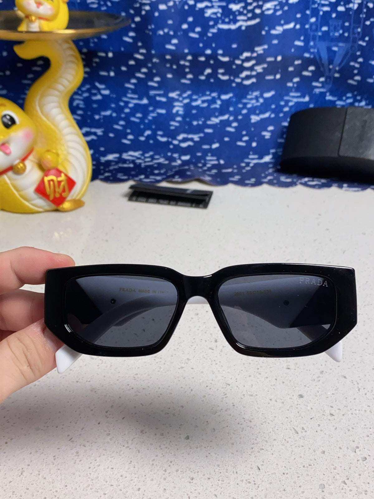Prada Square Silver Lens Sunglasses for Men & Women - 934942 - detail image 4