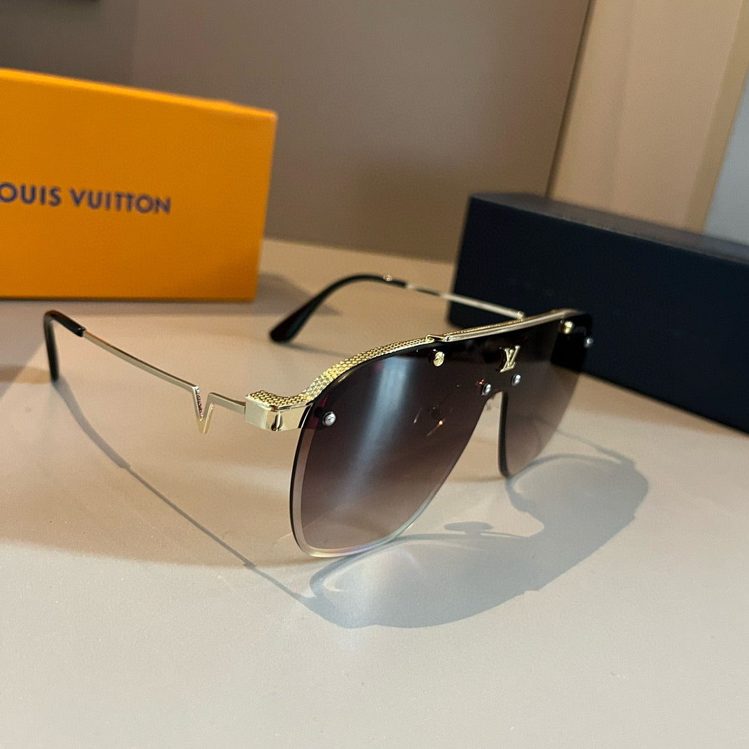 Louis Vuitton Metal Fashion Gold Lens Sunglasses for Men & Women - 431135