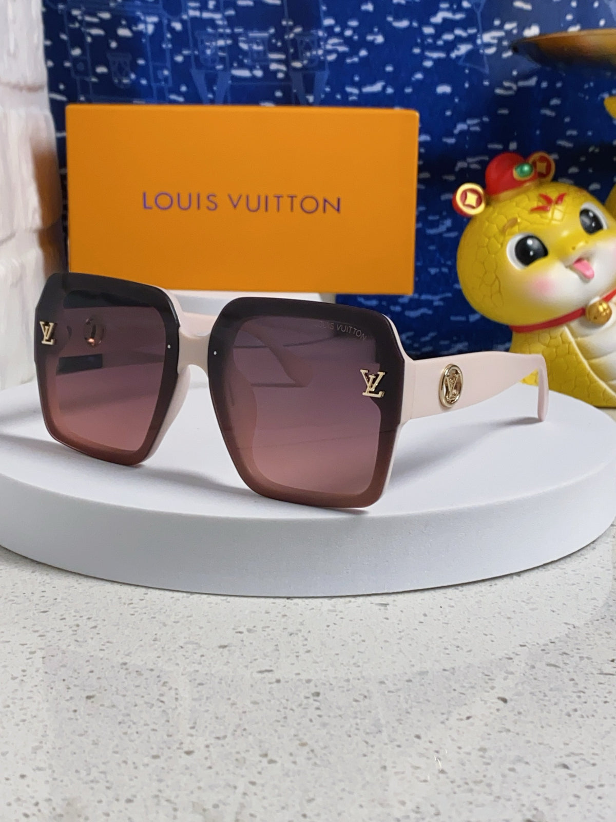 Louis Vuitton Oversized Red Lens Sunglasses for Women