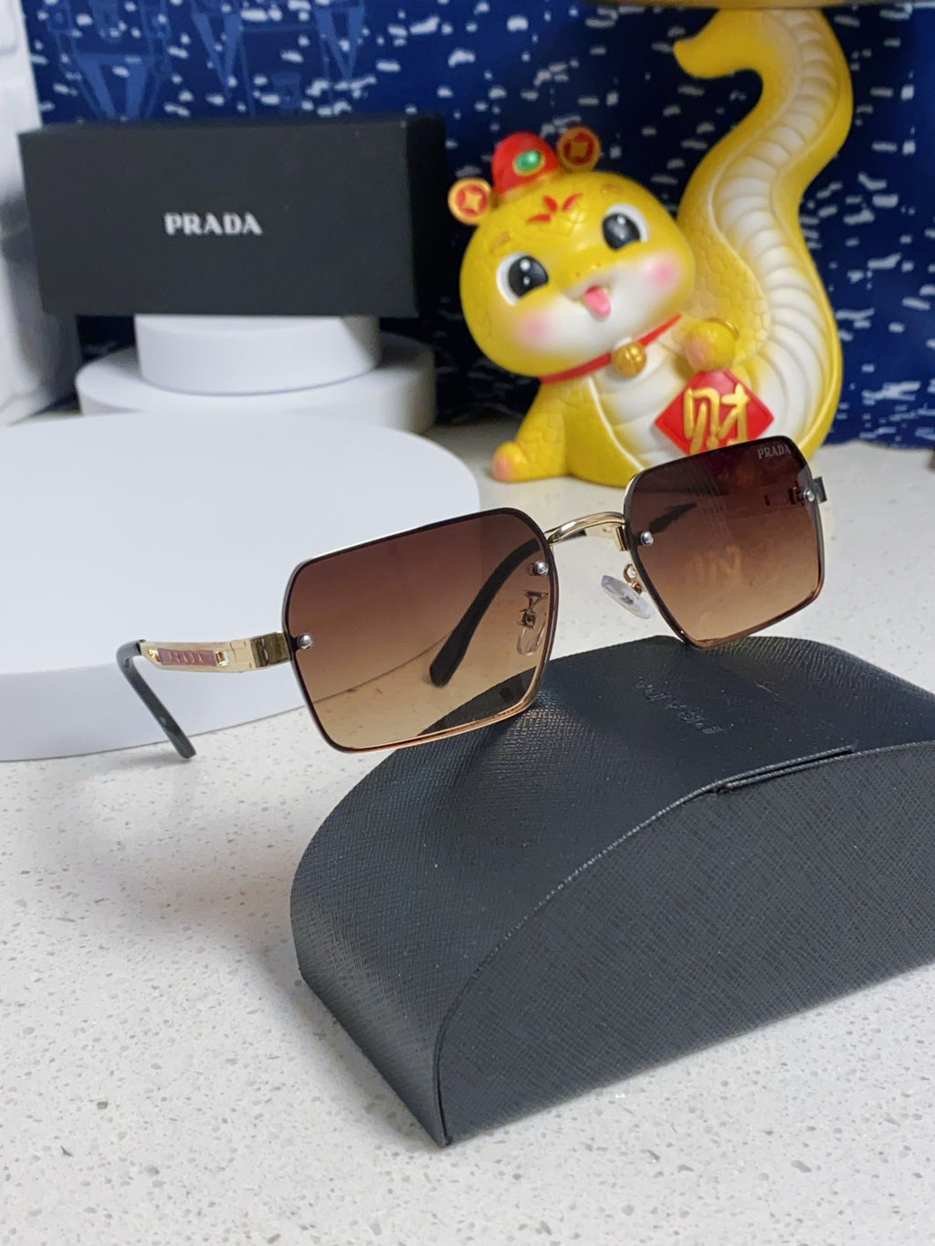 Prada Fashion Brown Lens Sunglasses for Men & Women - 382684 - detail image 9