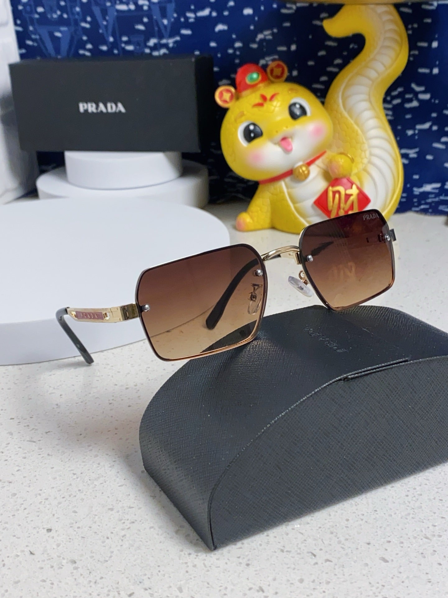 Prada Fashion Brown Lens Sunglasses for Men & Women - 382684 - detail image 9