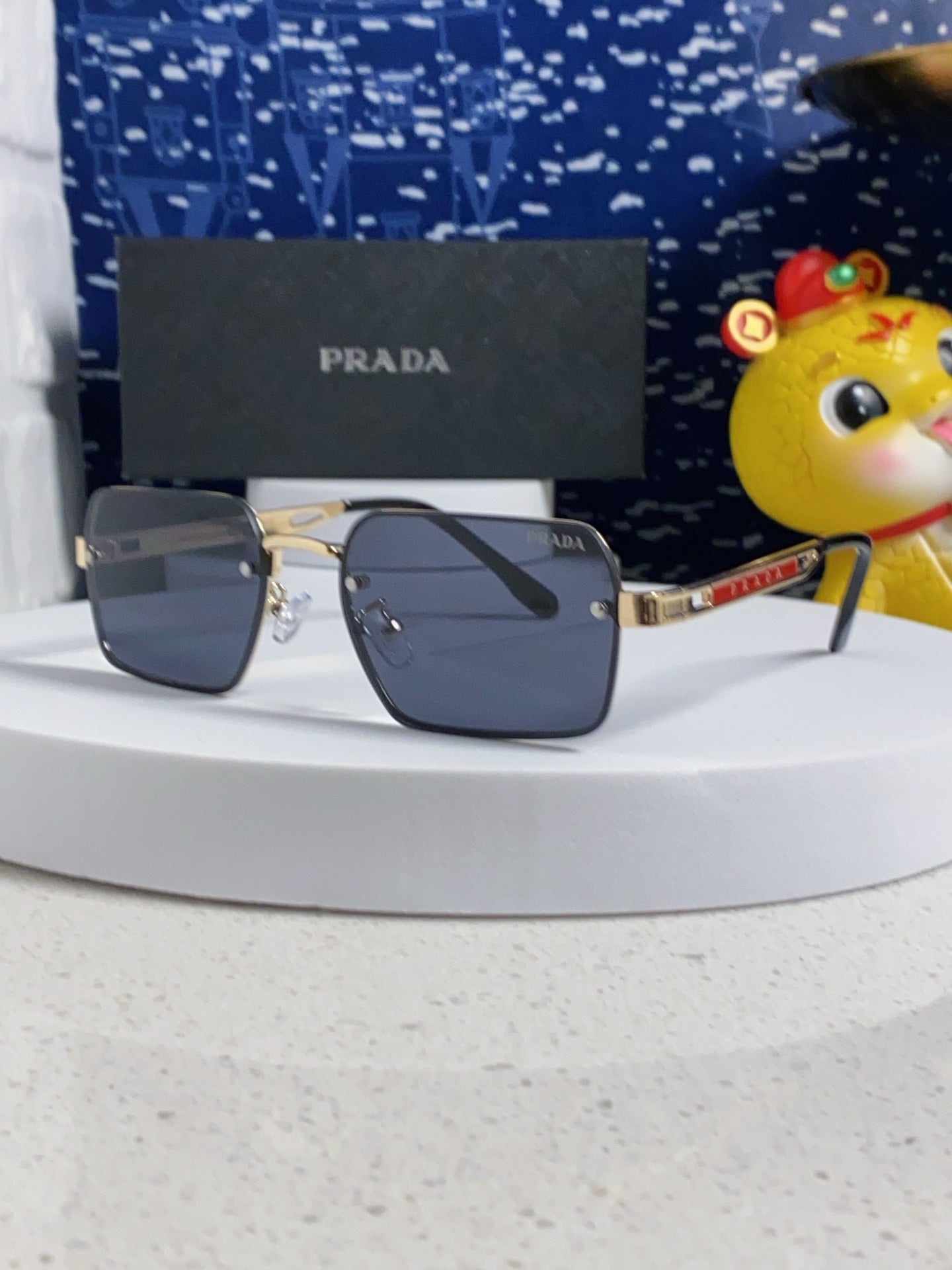 Prada Fashion Blue Lens Sunglasses for Men & Women - 382686