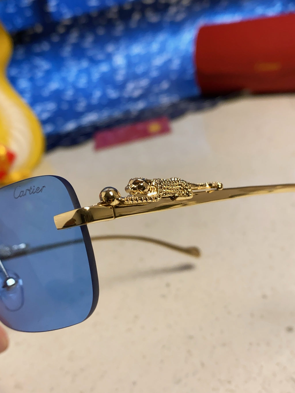 Cartier Fashion Blue Lens Sunglasses for Men & Women - 382742 - detail image 7