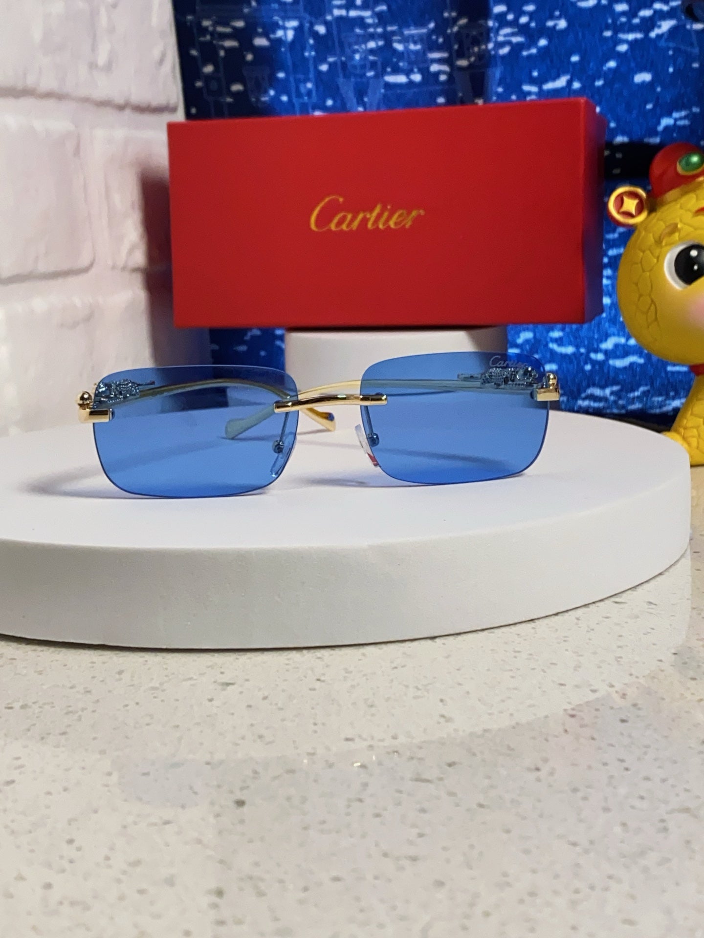 Cartier Fashion Blue Lens Sunglasses for Men & Women - 382742 - detail image 2