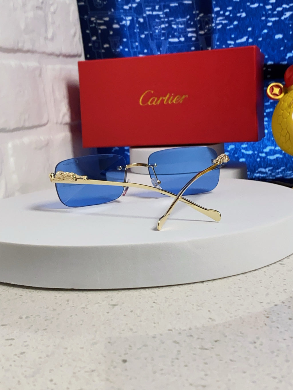 Cartier Fashion Blue Lens Sunglasses for Men & Women - 382742 - detail image 3