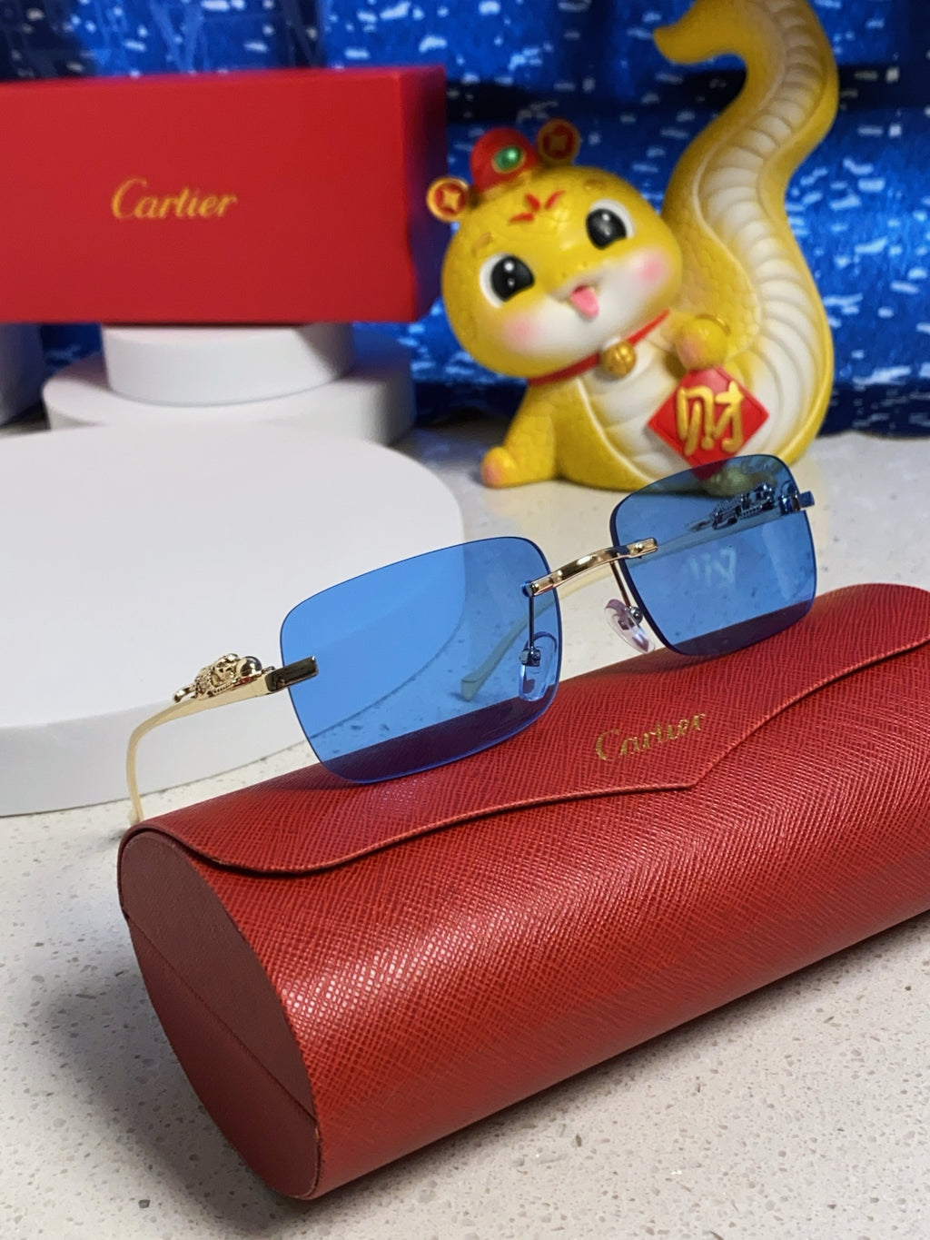 Cartier Fashion Blue Lens Sunglasses for Men & Women - 382742 - detail image 10