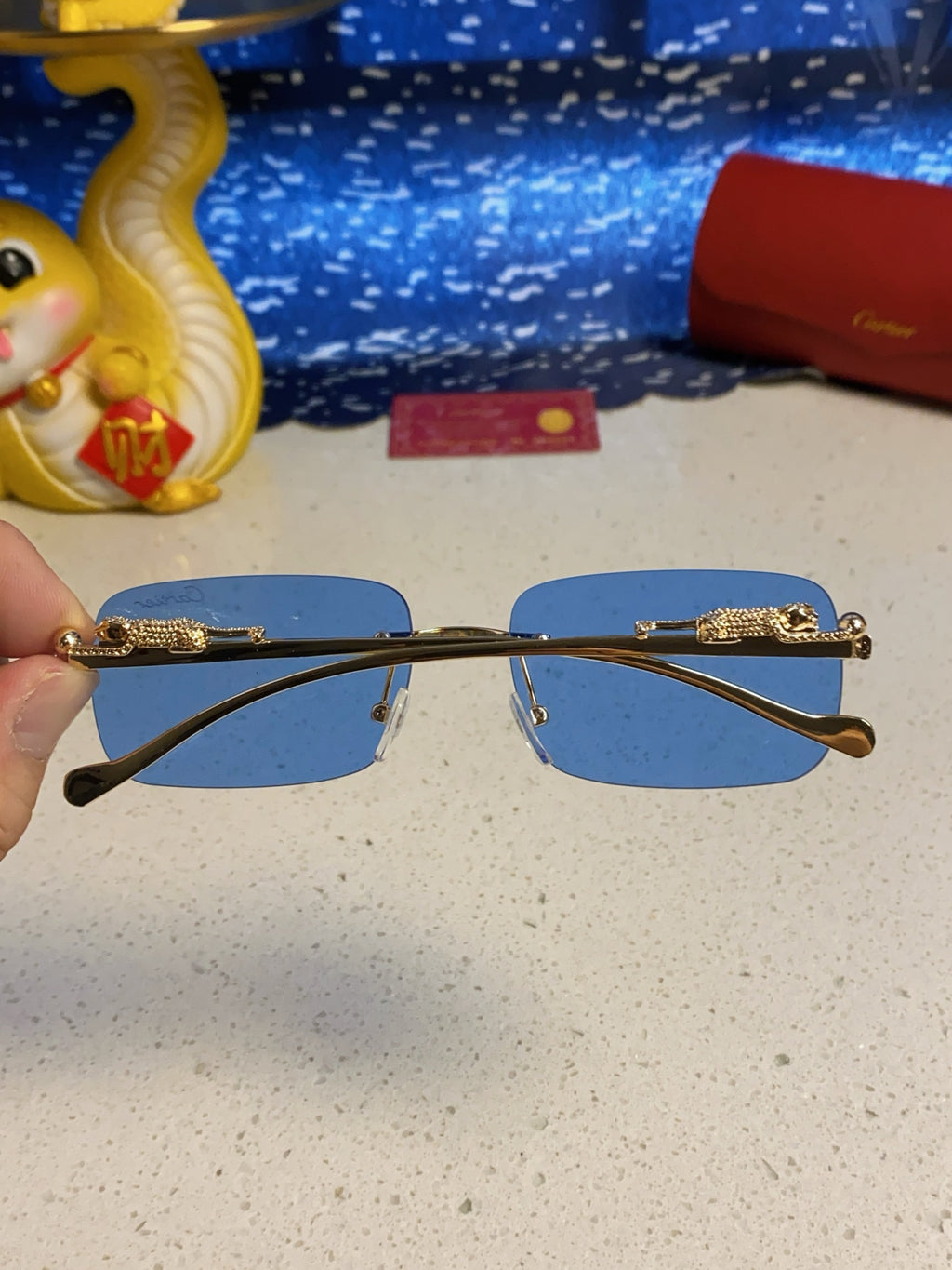 Cartier Fashion Blue Lens Sunglasses for Men & Women - 382742 - detail image 5