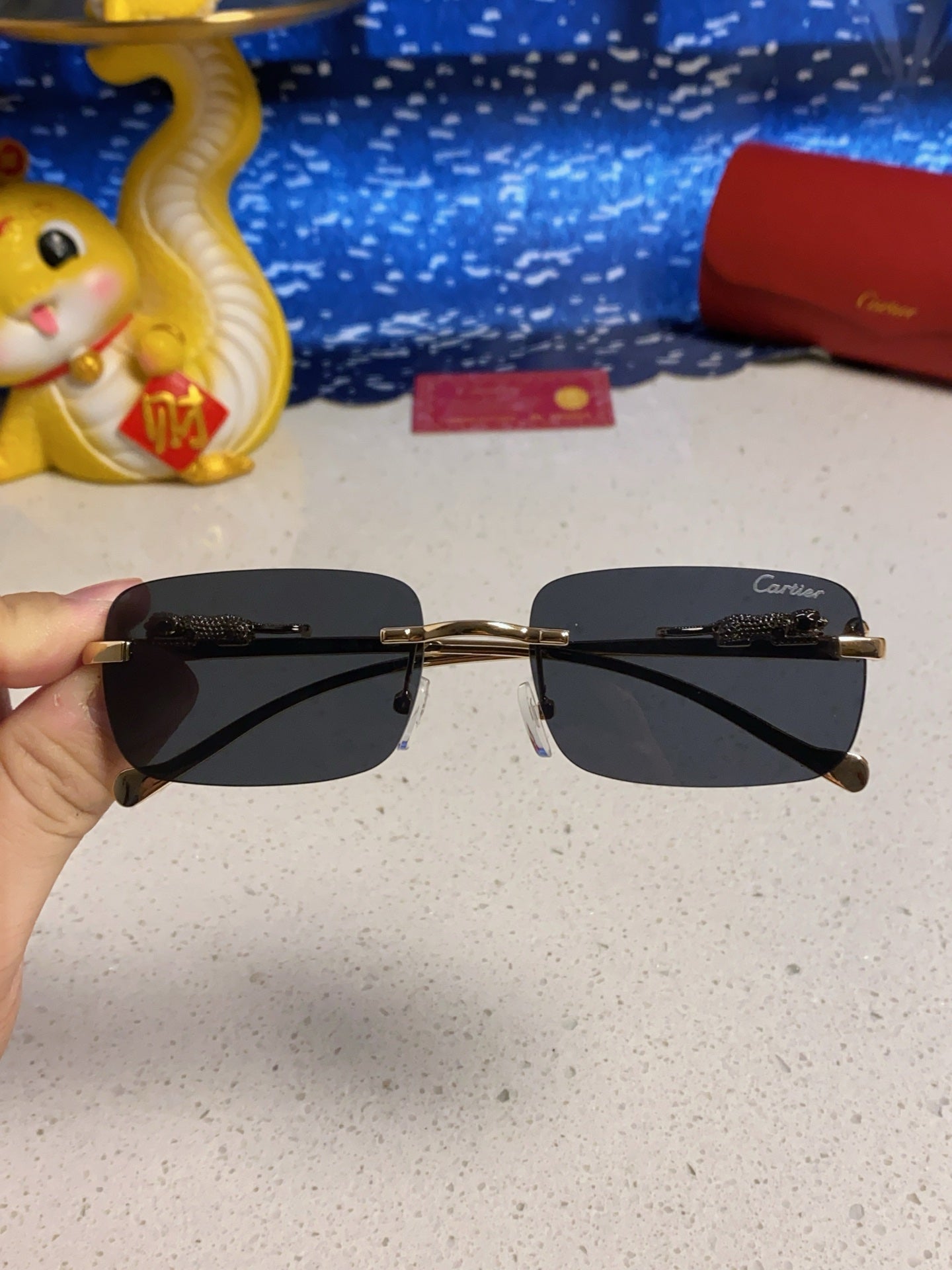 Cartier Fashion Silver Lens Sunglasses for Men & Women - 382745 - detail image 4