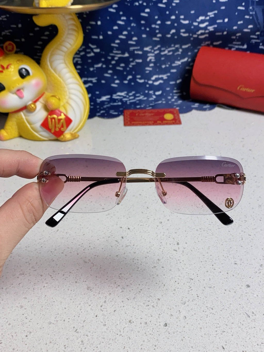 Cartier Fashion Silver Lens Sunglasses for Men & Women - 382780 - detail image 4