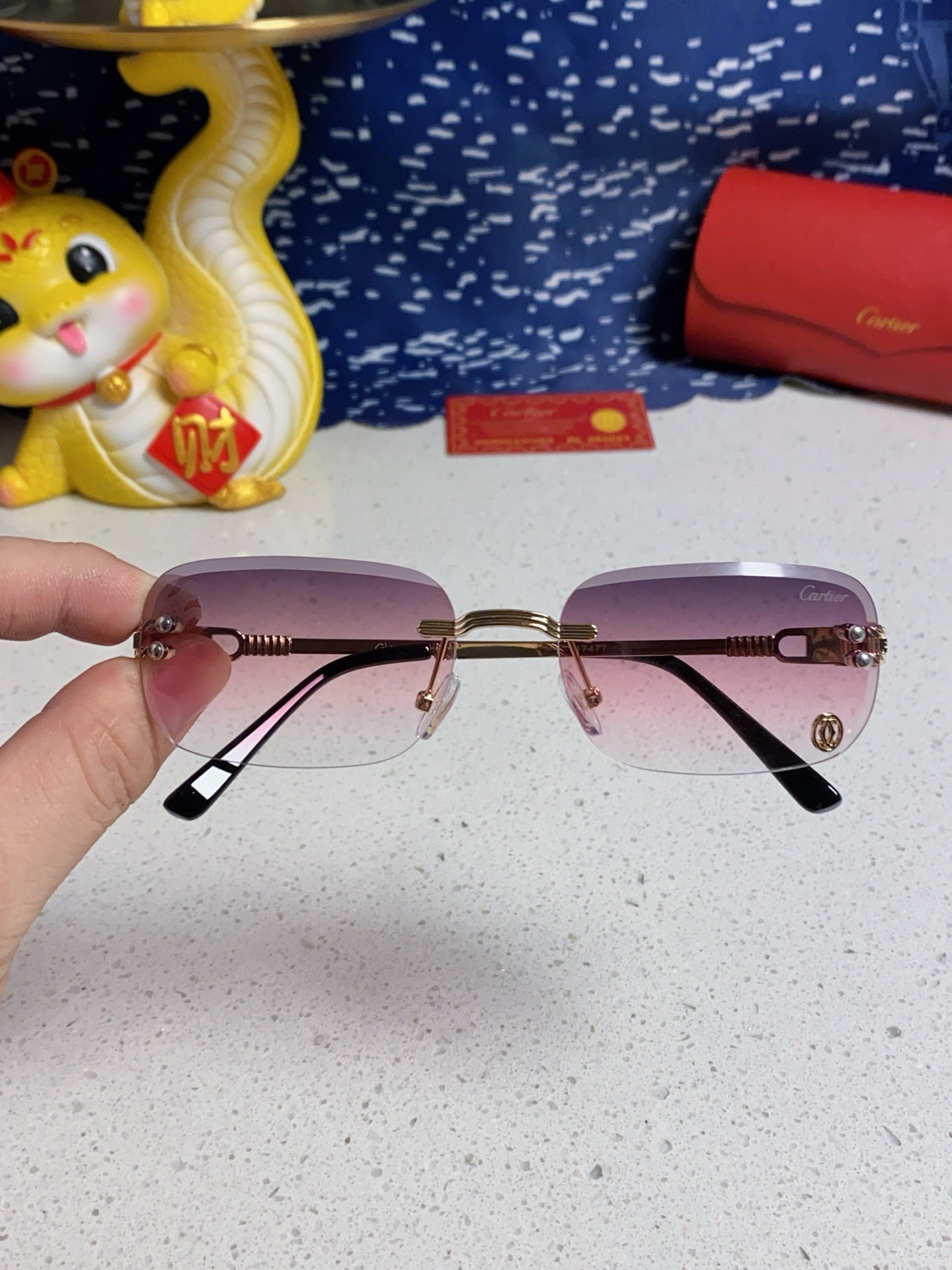Cartier Fashion Silver Lens Sunglasses for Men & Women - 382780 - detail image 4
