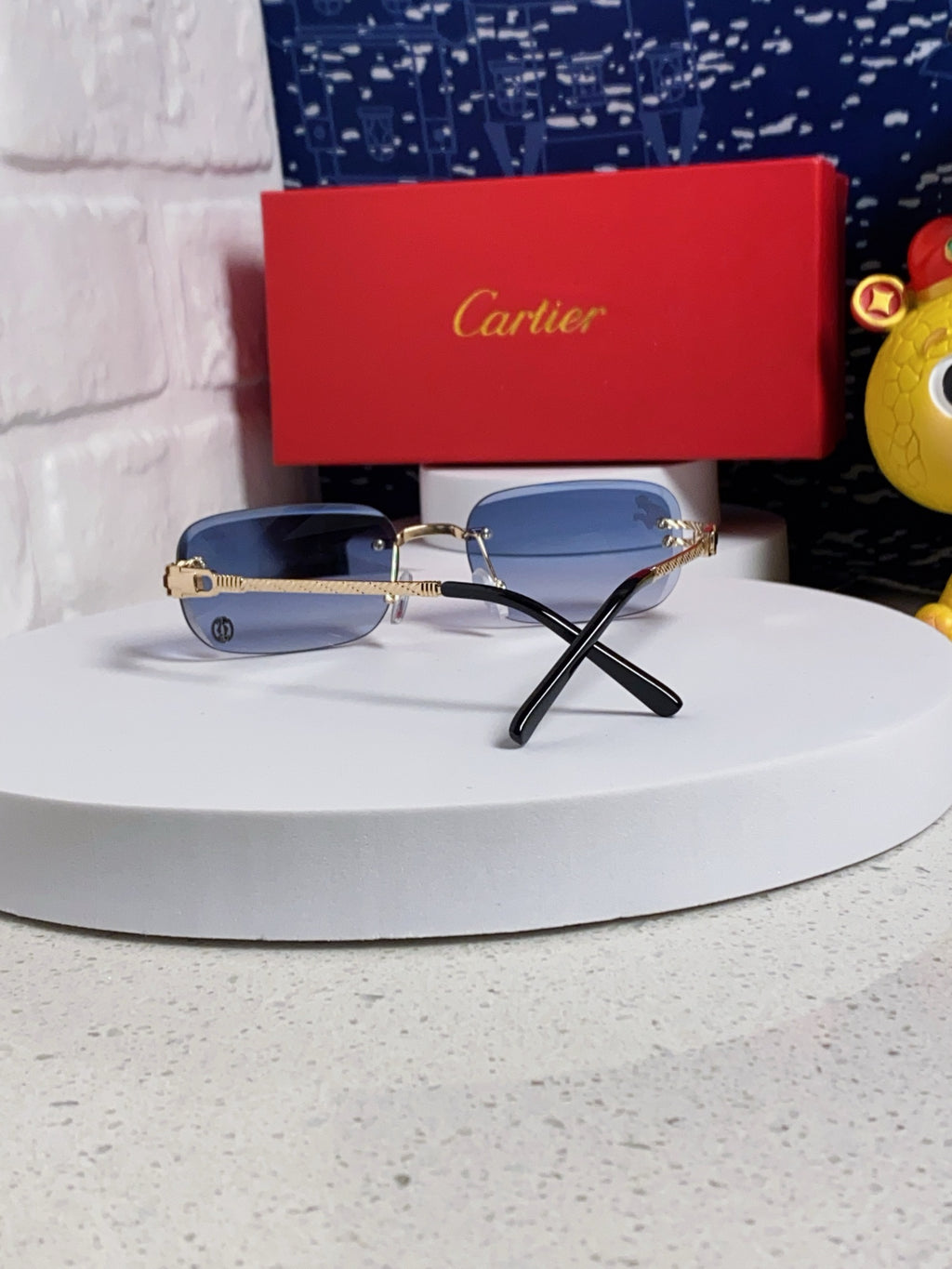 Cartier Fashion Blue Lens Sunglasses for Men & Women - 382782 - detail image 3