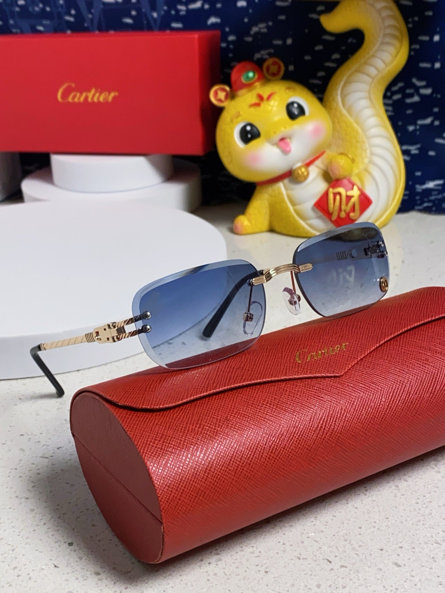 Cartier Fashion Blue Lens Sunglasses for Men & Women - 382782 - detail image 9