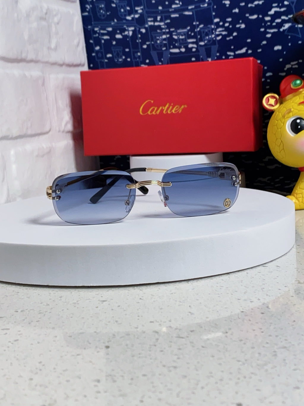 Cartier Fashion Blue Lens Sunglasses for Men & Women - 382782 - detail image 2