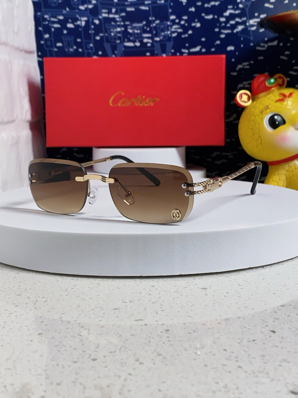 Cartier Fashion Brown Lens Sunglasses for Men & Women - 382783