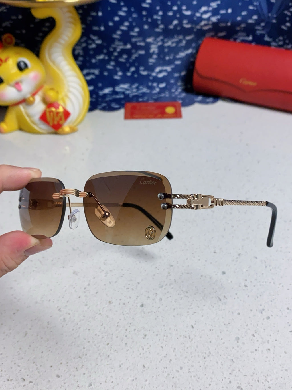 Cartier Fashion Brown Lens Sunglasses for Men & Women - 382783 - detail image 6