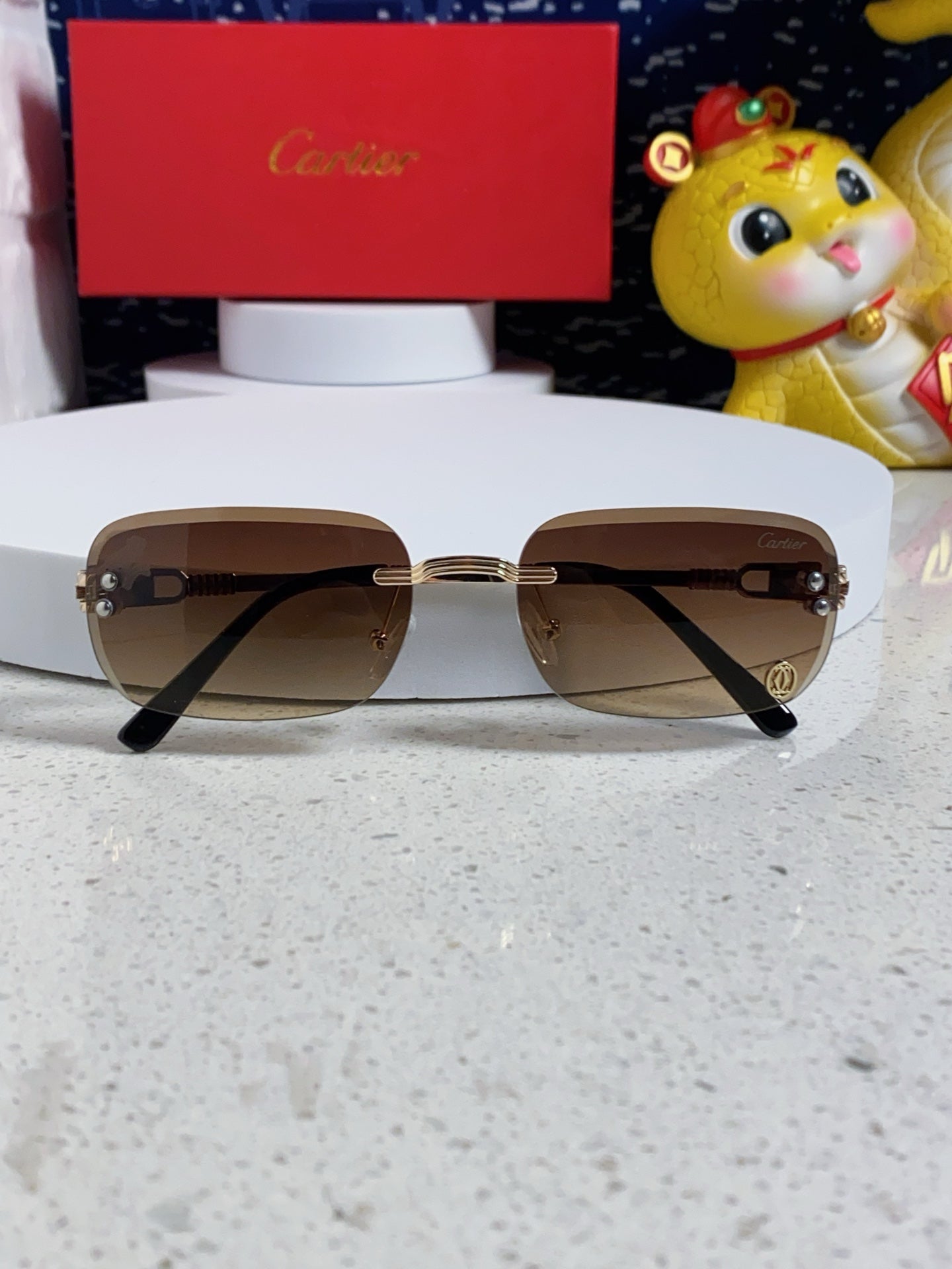 Cartier Fashion Brown Lens Sunglasses for Men & Women - 382783 - detail image 8
