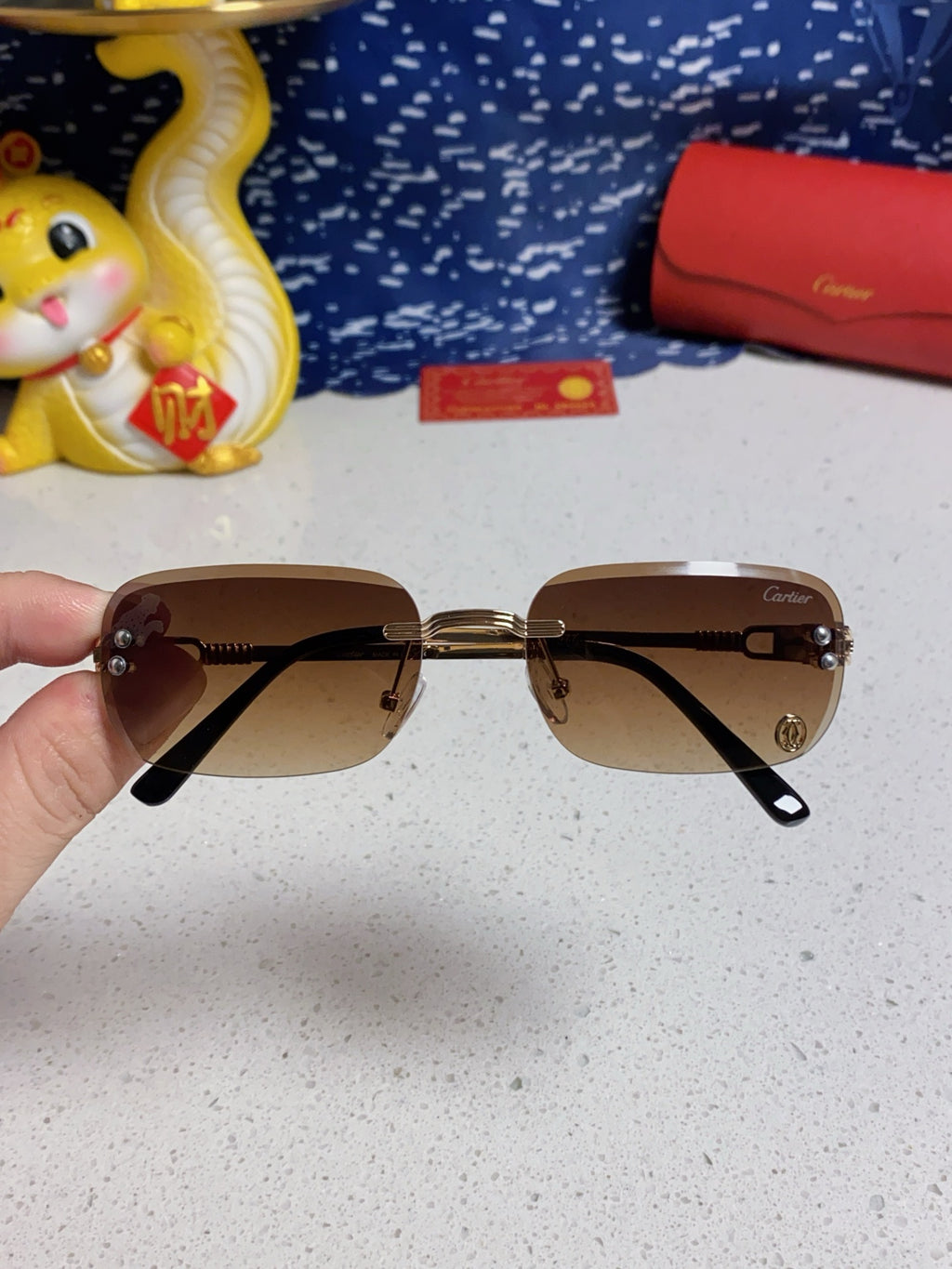 Cartier Fashion Brown Lens Sunglasses for Men & Women - 382783 - detail image 4
