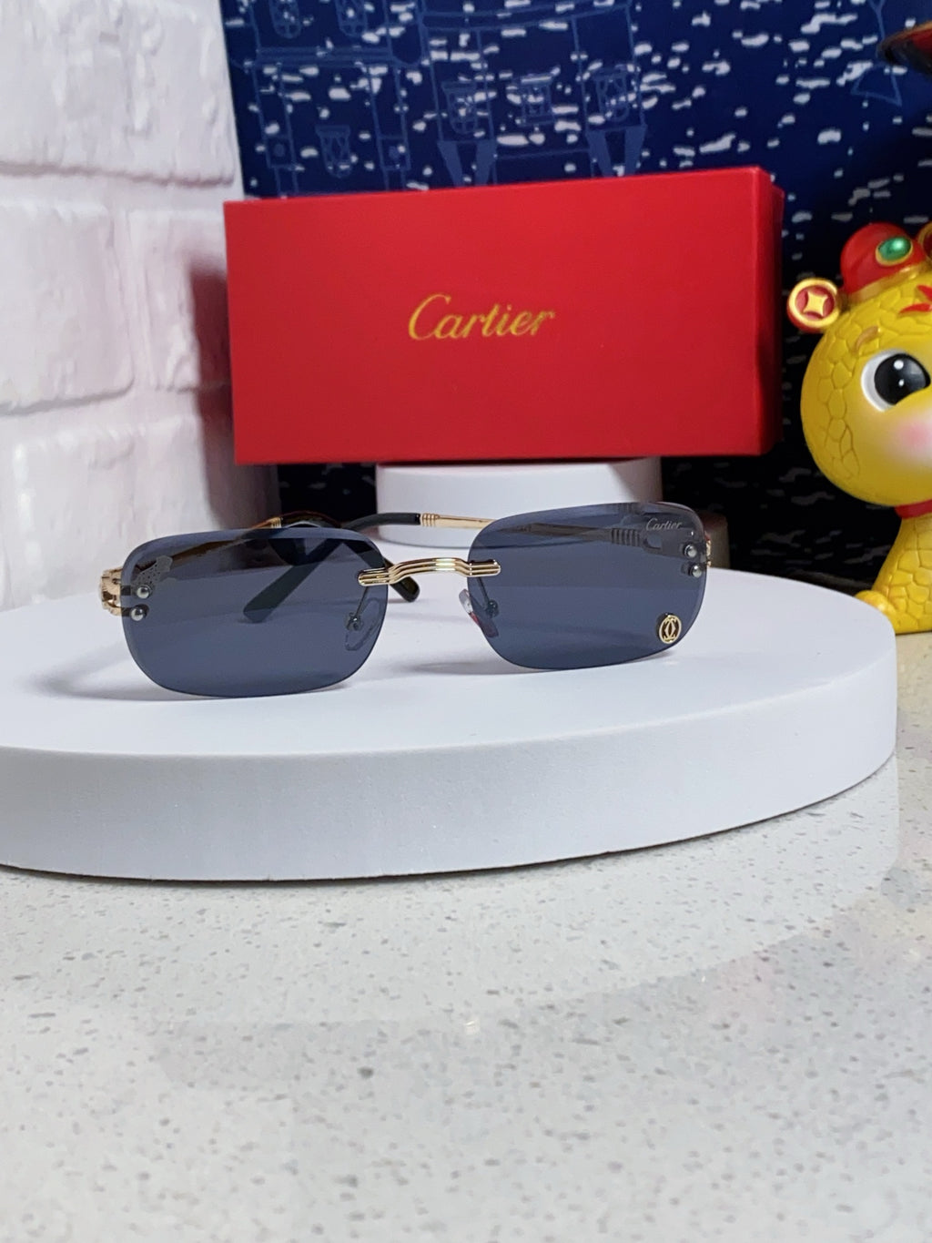 Cartier Fashion Blue Lens Sunglasses for Men & Women - 382784 - detail image 2